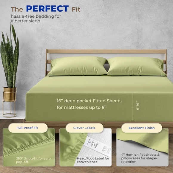 THREAD SPREAD 100% Egyptian Cotton Sheets Set King - 1000 High Thread Count - Picture 4 of 13